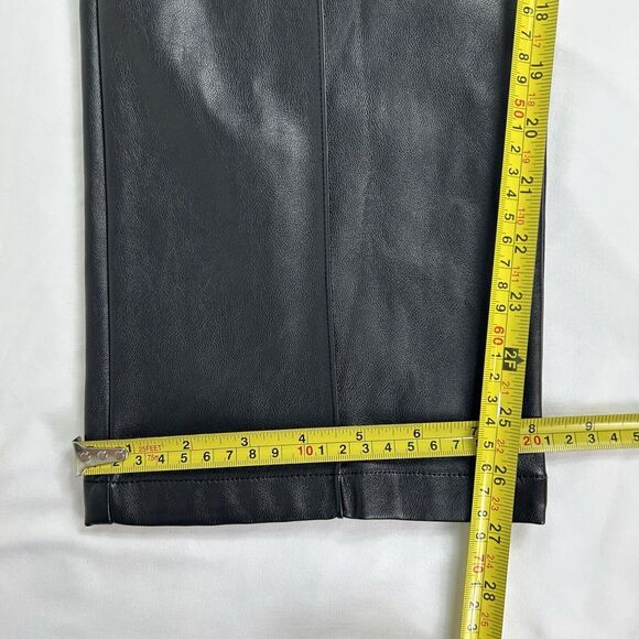 Lulu's Vegan Faux Leather Pants Black Pockets Ankle Soft Front‎ Seam Size Large - Picture 3 of 12